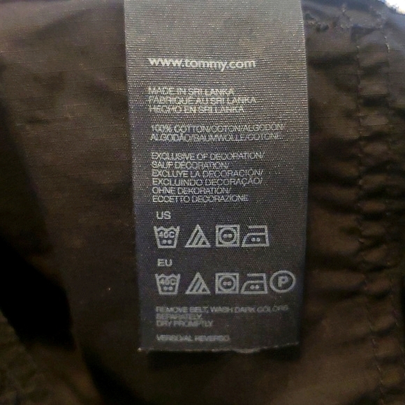 TOMMY HILFIGER ADJUSTABLE LENGTH BLACK BELTED CARGO SHORTS POCKETS SIZE 8 - Picture 6 of 10